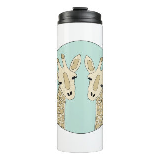 Pair of giraffes green thermal tumbler
