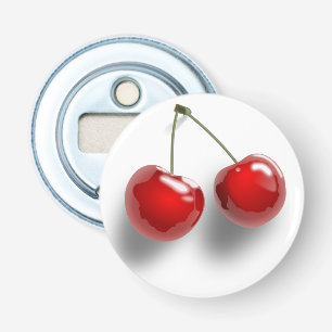 Pair of Glazed Cherries Photo White Bottle Opener