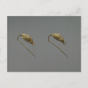 Pair of gold earrings, Liao Dynasty Postcard