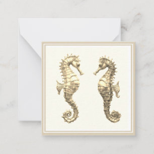 Pair of Golden Seahorses Sea Ocean Animal Wildlife Card