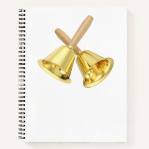 Pair of handbells with wooden handles notebook