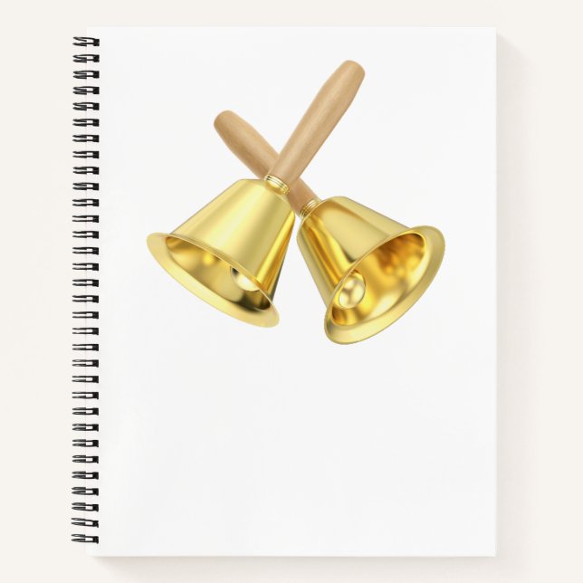 Pair of handbells with wooden handles notebook (Front)