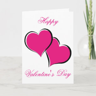 pair of hearts Happy Valentine's Day Holiday Card
