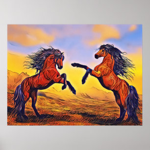 Pair of Horses Poster