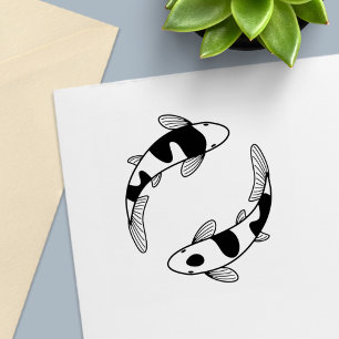 Pair of Japanese Koi Fish Self-inking Stamp