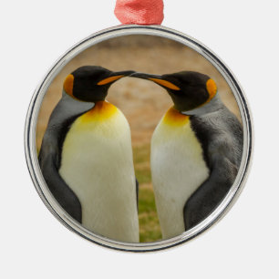 Pair of King Penguins, Falklands Metal Ornament