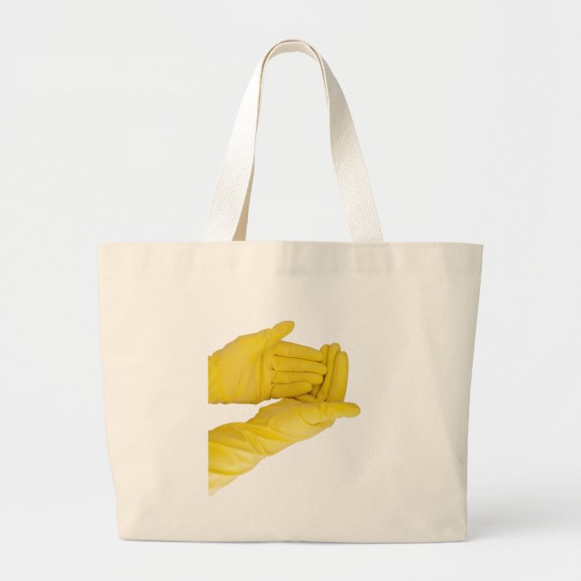 Pair of latex gloves large tote bag (Front)