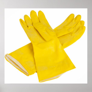 Pair of latex gloves poster