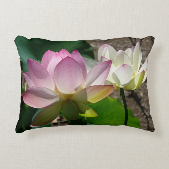 Pair of Lotus Flowers I Decorative Cushion (Front)