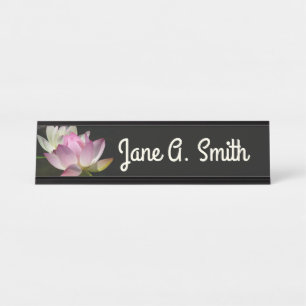 Pair of Lotus Flowers II Desk Name Plate
