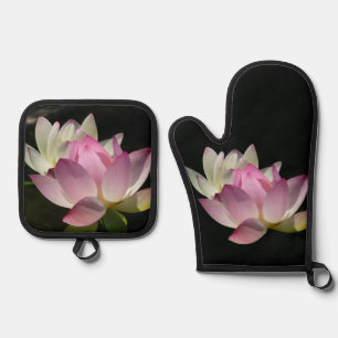 Pair of Lotus Flowers II Oven Mitt & Pot Holder Set