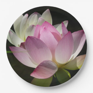 Pair of Lotus Flowers II Paper Plate