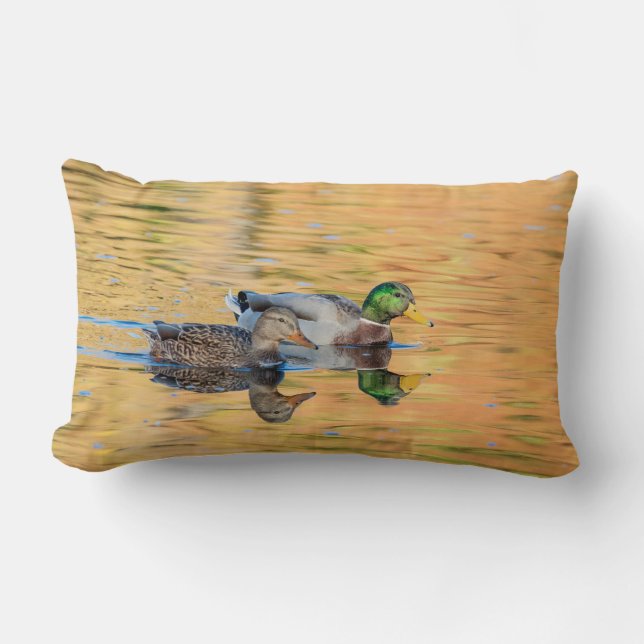 Pair of Mallards Lumbar Cushion (Front)