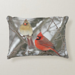 Pair Of Northern Cardinals Decorative Cushion