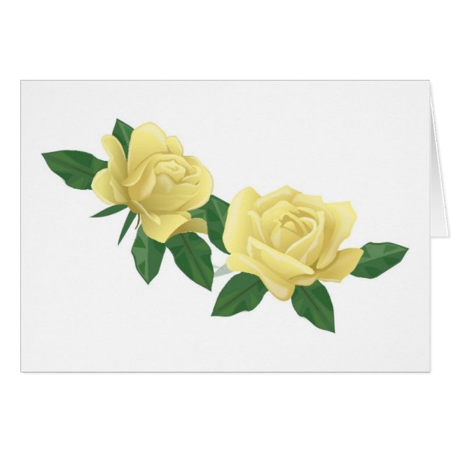 Pair of Pale Yellow Roses (Front Horizontal)