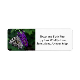 Pair of paper kites return address label