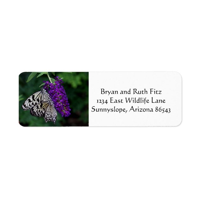 Pair of paper kites return address label (Front)