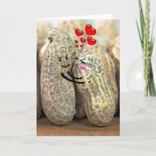 pair of peanuts hugging for anniversary card