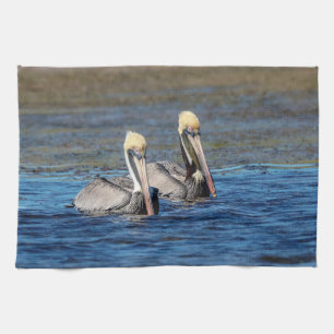 Pair of Pelicans Tea Towel