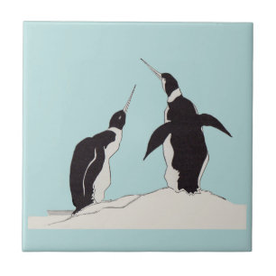 pair of penguins ceramic tile