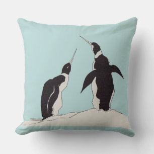 pair of penguins cushion