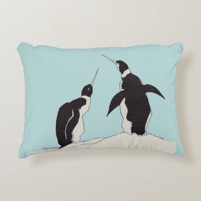 pair of penguins decorative cushion (Front)