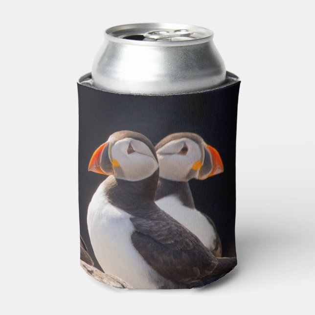 Pair of Puffins Can Cooler (Can Front)