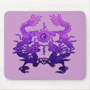 Pair of Purple Dragons on Gifts and Apparel Mouse Pad