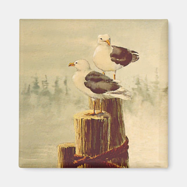 PAIR of SEAGULLS by SHARON SHARPE Magnet (Front)