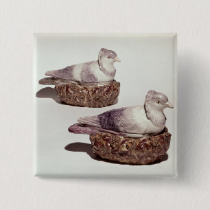 Pair of Staffordshire pottery tureens 15 Cm Square Badge