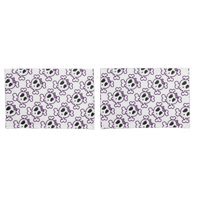 Pair of Standard Size Pillowcases/Skulls Pillowcase (Front-Set)