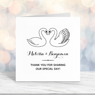 Pair of Swans Wedding Anniversary Thank You Self-inking Stamp