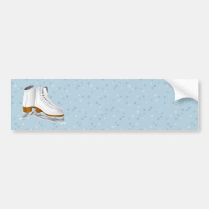 pair of white ice skates bumper sticker