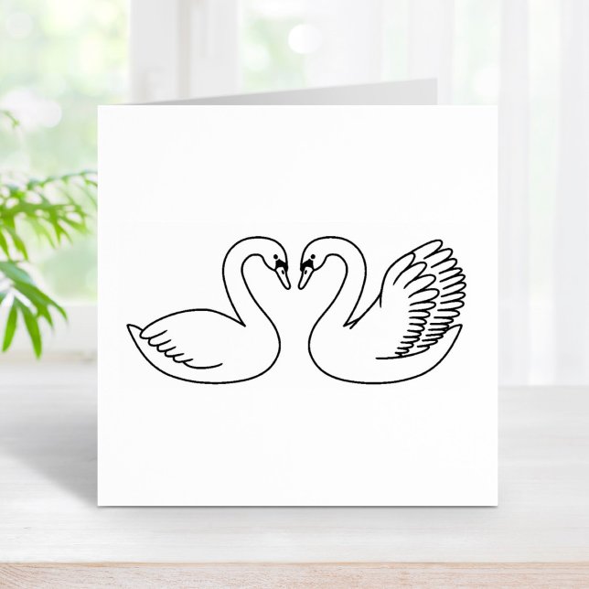 Pair of White Swans Rubber Stamp (Creator Uploaded)