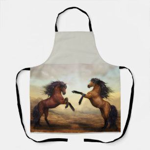 pair of wild horses  apron