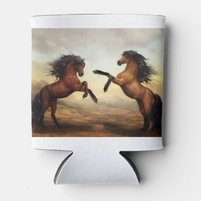 pair of wild horses  can cooler (Front)