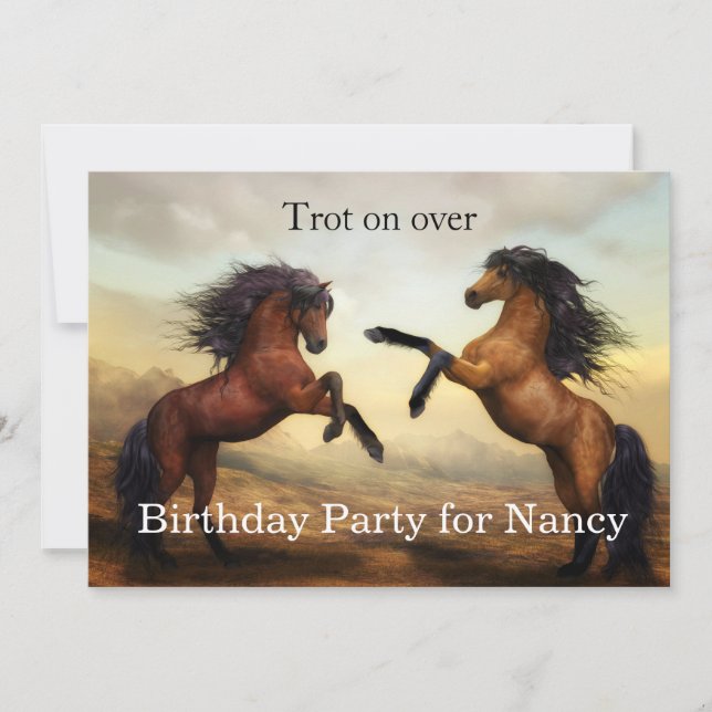 pair of wild horses  invitation (Front)