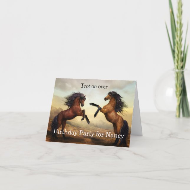 pair of wild horses  invitation (Front)