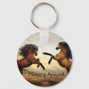 pair of wild horses  keychain