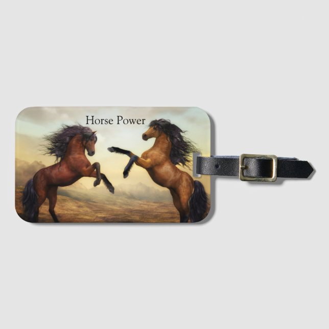 pair of wild horses  luggage tag (Front Horizontal)
