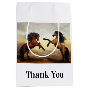 pair of wild horses medium gift bag