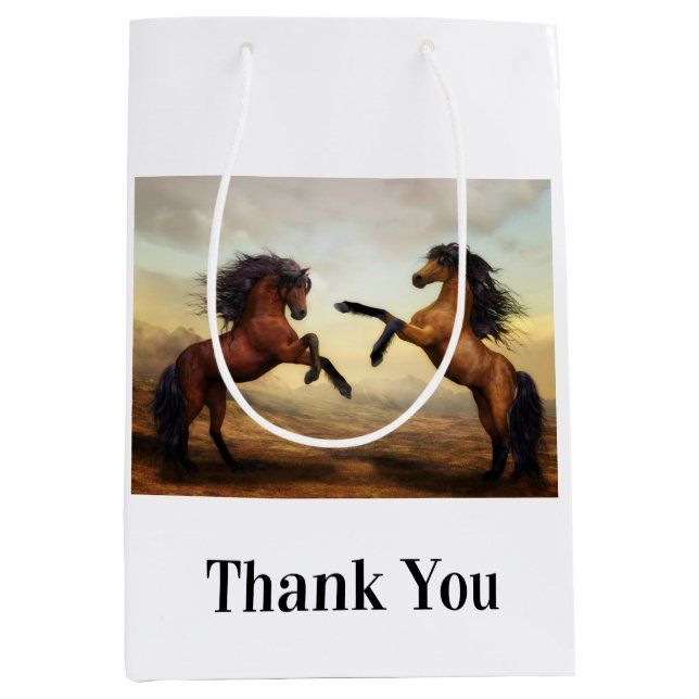 pair of wild horses  medium gift bag (Front)