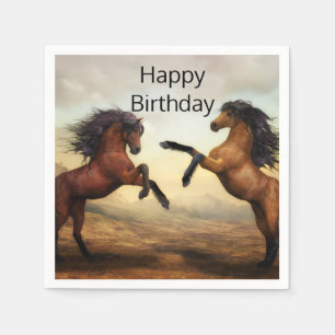 pair of wild horses  napkin
