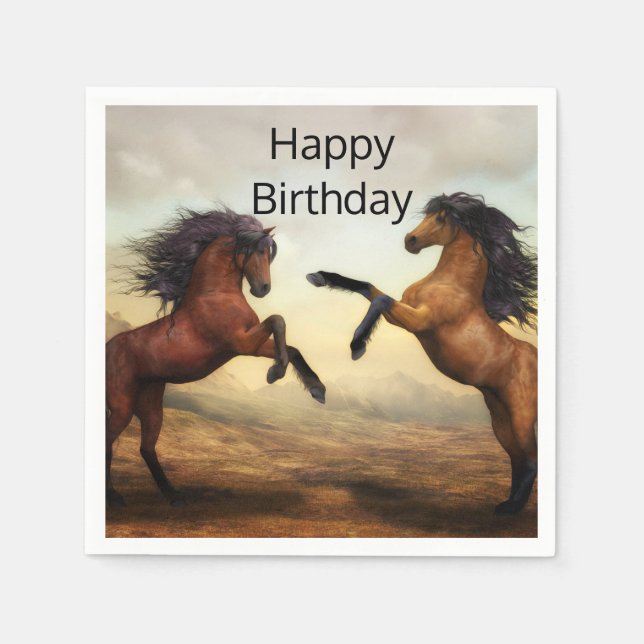 pair of wild horses  napkin (Front)
