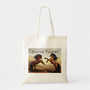 pair of wild horses tote bag