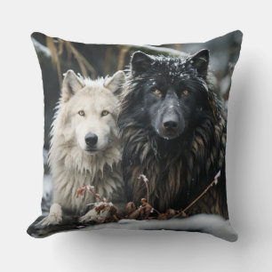 Pair of wolves cushion