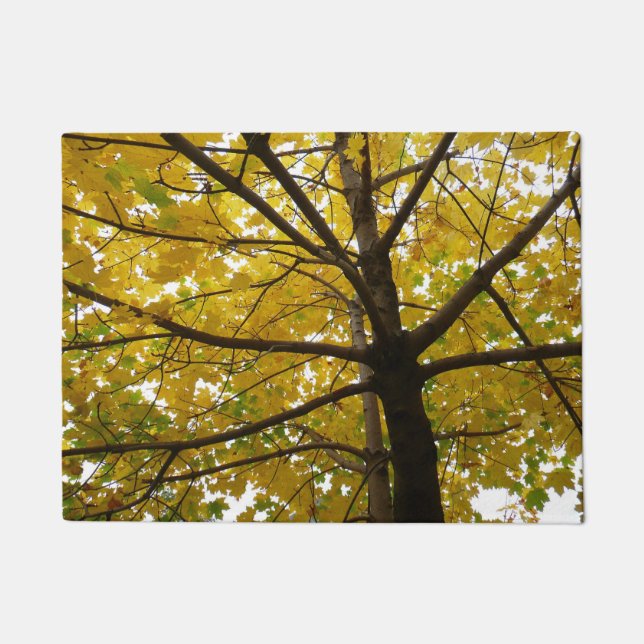 Pair of Yellow Maple Trees Autumn Nature Doormat (Front)