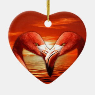 pair romantic couple date wing bird birds flamingo ceramic tree decoration