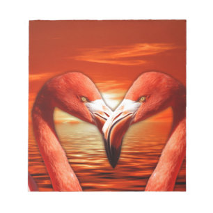 pair romantic couple date wing bird birds flamingo notepad