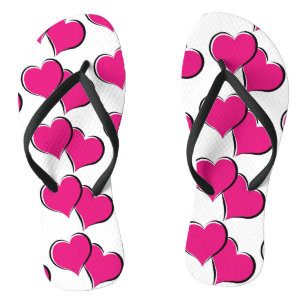 paired red hearts design thongs